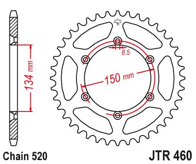 JT Sprockets Rear Steel Sprocket 43 Tooth 43T 520 Chain JTR460.43