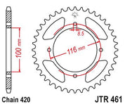 JT Sprockets Rear Steel Sprocket 53 Tooth 53T 420 Chain JTR461.53