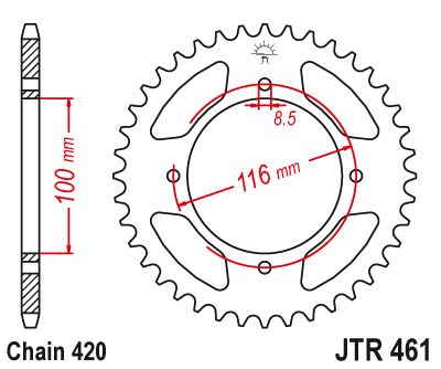 JT Sprockets Rear Steel Sprocket 49 Tooth 49T 420 Chain JTR461.49