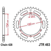 JT Sprockets Rear Steel Sprocket 48 Tooth 48T 428 Chain JTR463.48