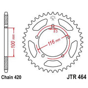 JT Sprockets Rear Steel Sprocket 44 Tooth 44T 420 Chain JTR464.44