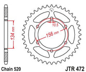 JT Sprockets Rear Steel Sprocket 40 Tooth 40T 520 Chain For Kawasaki KR250 B2 (KR1) 1989 JTR472.40