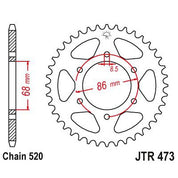 JT Sprockets Rear Steel Sprocket 37 Tooth 37T 520 Chain JTR473.37