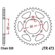 JT Sprockets Rear Steel Sprocket 40 Tooth 40T 520 Chain For Kawasaki KZ200A A1A 1978 JTR473.40