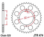 JT Sprockets Rear Steel Sprocket 48 Tooth 48T 525 Chain JTR474.48