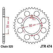 JT Sprockets Rear Steel Sprocket 48 Tooth 48T 525 Chain JTR474.48