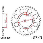 JT Sprockets Rear Steel Sprocket 33 Tooth 33T 530 Chain JTR476.33