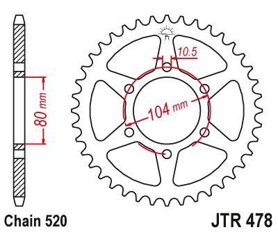 JT Sprockets Rear Steel Sprocket 45 Tooth 45T 520 Chain For Kawasaki Ninja ZX4R ZX400 ABS H2,L1-L9 1988-2002 JTR478.45