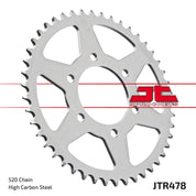 JT Sprockets Rear Steel Sprocket 43 Tooth 43T 520 Chain For Kawasaki Ninja 7 Hybrid ABS CX500 ARFNN 2024 JTR478.43