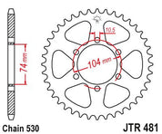 JT Sprockets Rear Steel Sprocket 45 Tooth 45T 530 Chain JTR481.45