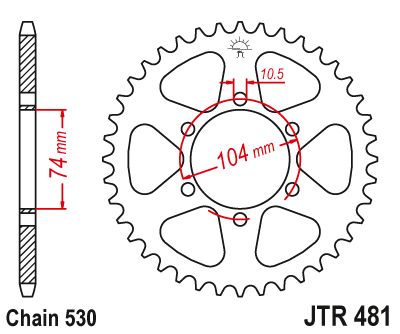 JT Sprockets Rear Steel Sprocket 45 Tooth 45T 530 Chain JTR481.45