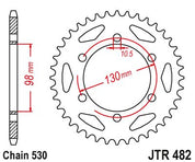 JT Sprockets Rear Steel Sprocket 47 Tooth 47T 530 Chain JTR482.47