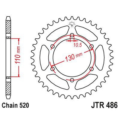 JT Sprockets Rear Steel Sprocket 38 Tooth 38T 520 Chain JTR486.38