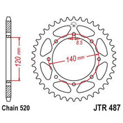 JT Sprockets Rear Steel Sprocket 46 Tooth 46T 520 Chain JTR487.46