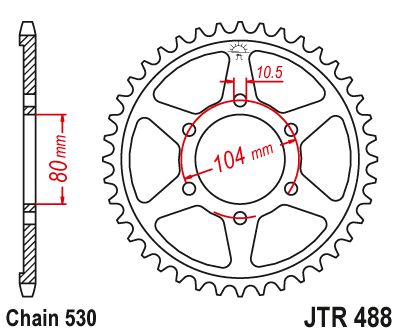 JT Sprockets Rear Steel Sprocket 41 Tooth 41T 530 Chain For Kawasaki Ninja ZX7R ZX750 R M1-M3 1993-1995 JTR488.41