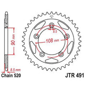 JT Sprockets Rear Steel Sprocket 40 Tooth 40T 520 Chain JTR491.40