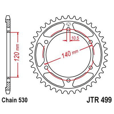 JT Sprockets Rear Steel Sprocket 42 Tooth 42T 530 Chain JTR499.42