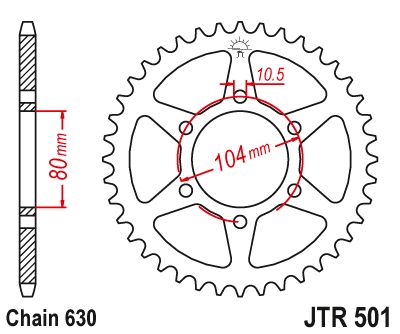 JT Sprockets Rear Steel Sprocket 41 Tooth 41T 630 Chain For Kawasaki Z1100 R1 1984-1986 JTR501.41