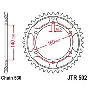 JT Sprockets Rear Steel Sprocket 42 Tooth 42T 530 Chain JTR502.42