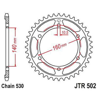 JT Sprockets Rear Steel Sprocket 42 Tooth 42T 530 Chain JTR502.42