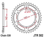 JT Sprockets Rear Steel Sprocket 50 Tooth 50T 530 Chain For Kawasaki Ninja 900R ZX900A R A1-A3 1984-1986 JTR502.50
