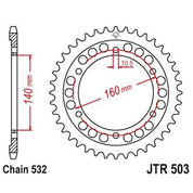 JT Sprockets Rear Steel Sprocket 45 Tooth 45T 532 Chain For Kawasaki Ninja ZX10 ZX1000B B1-B3 Tomcat 1988-1990 JTR503.45