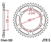 JT Sprockets Rear Steel Sprocket 46 Tooth 46T 520 Chain JTR5.46