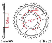 JT Sprockets Rear Steel Sprocket 42 Tooth 42T 525 Chain For Aprilia RSV Mille 1000 SL 1998-2003 JTR702.42