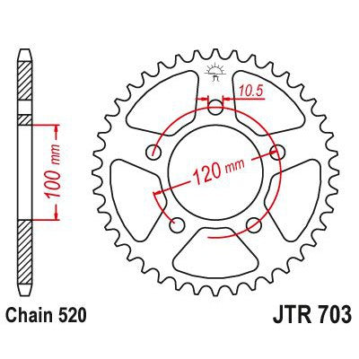 JT Sprockets Front Steel Sprocket 40 Tooth 40T 520 Chain JTR703.40