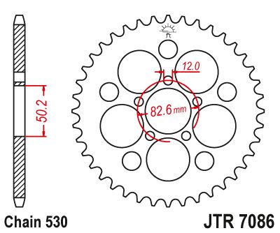 JT Sprockets Rear Steel Sprocket 48 Tooth 48T 530 Chain JTR7086.48Z