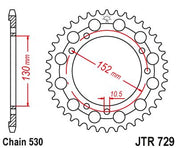 JT Sprockets Rear Steel Sprocket 46 Tooth 46T 530 Chain JTR729.46