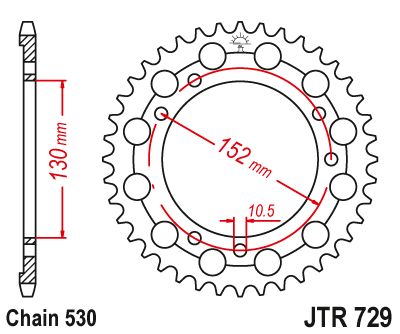 JT Sprockets Rear Steel Sprocket 46 Tooth 46T 530 Chain JTR729.46