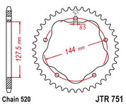 JT Sprockets Front Steel Sprocket 43 Tooth 43T 520 Chain JTR751.43