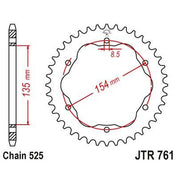 JT Sprockets Rear Steel Sprocket 38 Tooth 38T 525 Chain For Ducati 1098 S 2007-2008 JTR761.38