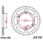 JT Sprockets Rear Steel Sprocket 57 Tooth 57T 428 Chain JTR797.57