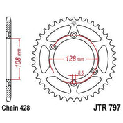 JT Sprockets Rear Steel Sprocket 57 Tooth 57T 428 Chain For Suzuki DRZ125L M1-M4 2021-2024 JTR797.57