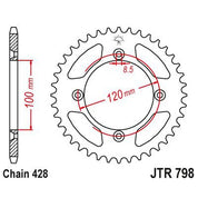 JT Sprockets Rear Steel Sprocket 44 Tooth 44T 428 Chain JTR798.44
