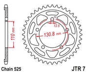 JT Sprockets Rear Steel Sprocket 44 Tooth 44T 525 Chain For BMW S1000RR 2009-2011 JTR7.44