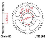 JT Sprockets Rear Steel Sprocket 35 Tooth 35T 420 Chain JTR801.35