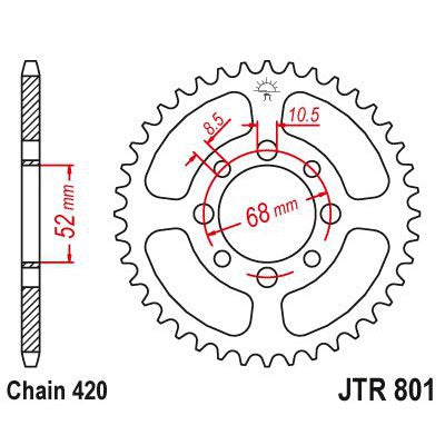 JT Sprockets Rear Steel Sprocket 33 Tooth 33T 420 Chain JTR801.33