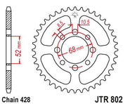JT Sprockets Rear Steel Sprocket 46 Tooth 46T 428 Chain For Kawasaki KE100 1980-2024 JTR802.46