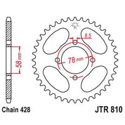 JT Sprockets Rear Steel Sprocket 36 Tooth 36T 428 Chain JTR810.36