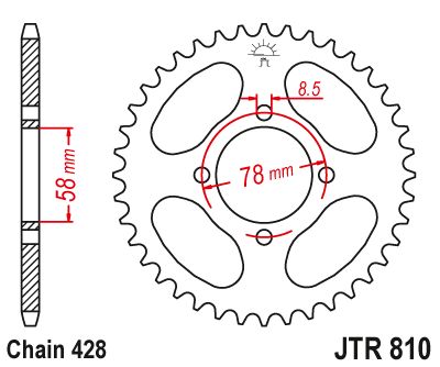 JT Sprockets Rear Steel Sprocket 41 Tooth 41T 428 Chain For Jincheng 125 Abila 2007-2008 JTR810.41