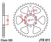 JT Sprockets Rear Steel Sprocket 39 Tooth 39T 520 Chain JTR811.39