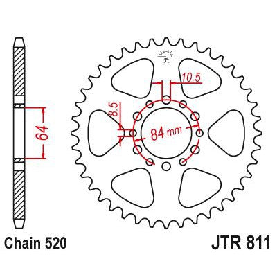 JT Sprockets Front Steel Sprocket 48 Tooth 48T 520 Chain JTR811.48