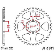 JT Sprockets Rear Steel Sprocket 46 Tooth 46T 520 Chain For Suzuki DR200S G,H,J,K,M 1986-1991 JTR811.46