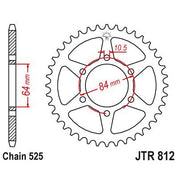 JT Sprockets Rear Steel Sprocket 41 Tooth 41T 525 Chain JTR812.41