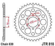 JT Sprockets Rear Steel Sprocket 42 Tooth 42T 630 Chain For Suzuki GS1100E 1980-1986 JTR818.42