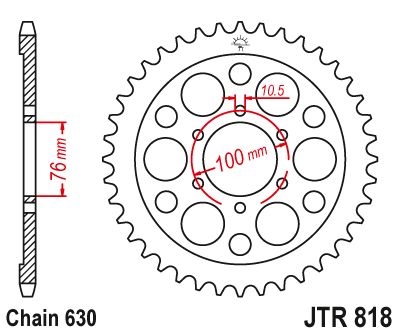 JT Sprockets Rear Steel Sprocket 42 Tooth 42T 630 Chain For Suzuki GS1100E 1980-1986 JTR818.42