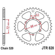 JT Sprockets Rear Steel Sprocket 42 Tooth 42T 520 Chain JTR820.42